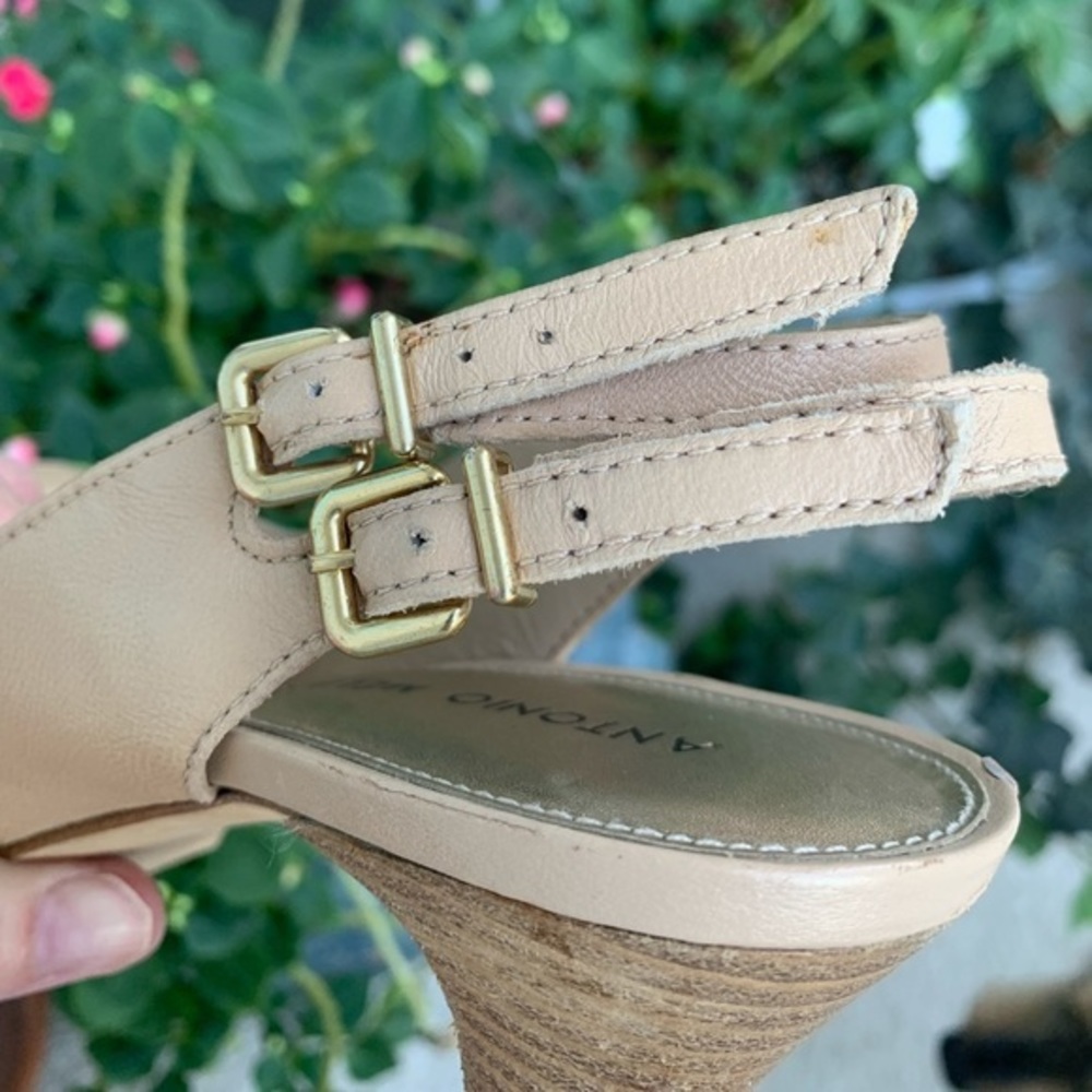 Antonio Melani Cream Wooden Heel Sandal, Size 9, great condition.‎ - Picture 6 of 9